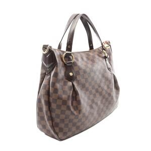 Louis Vuitton Evora Handbag Canvas Leather Damier Brown